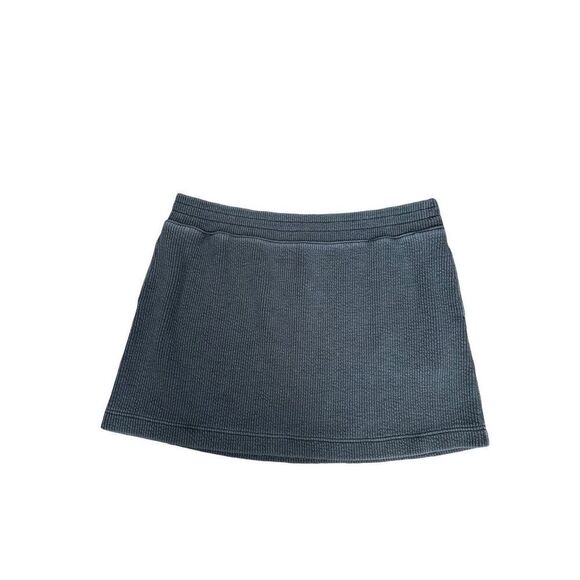 aerie wonder mini skirt smoked gray pull on ribbed knit pockets stretch size XL - Picture 5 of 12